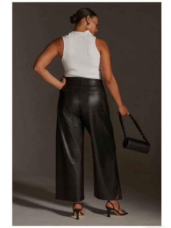 Colette Cropped Vegan Leather Pants - Picture 6 of 15